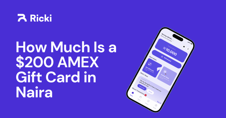 How Much Is a $200 AMEX Gift Card in Naira