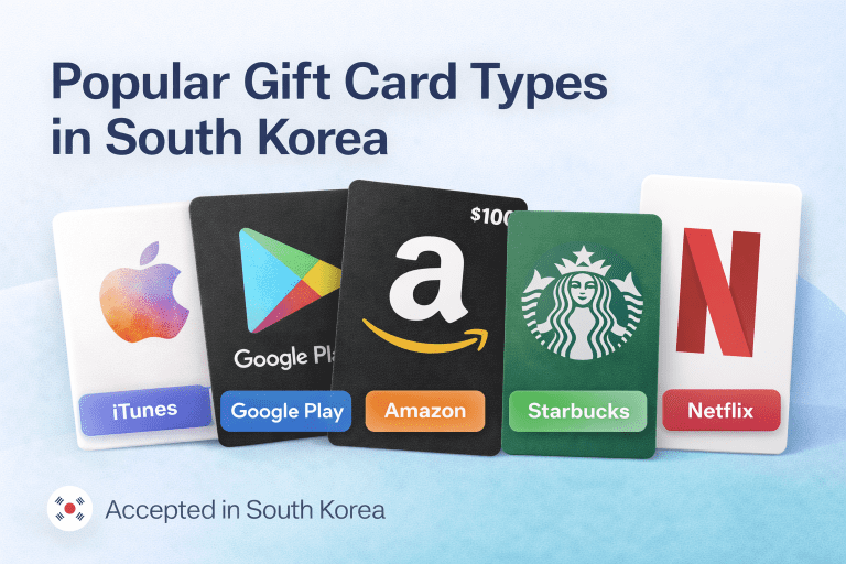 Popular Gift Card Types in South Korea